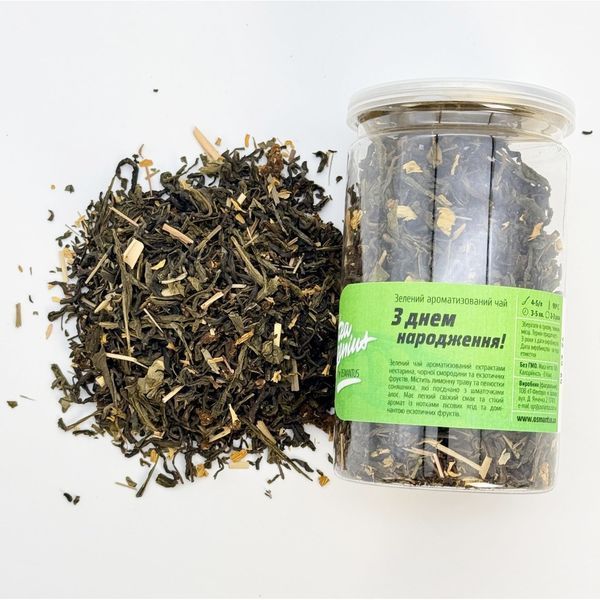 Чай в банці TM TEA GENIUS З днем народження (зелений чай), 100 г 12400214 фото
